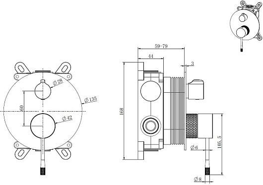 Allen Brau Смеситель для душа Priority 4.0 5.31C11-MG (с внутренней частью, 2 выхода) графит браш – фотография-2